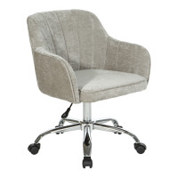 OSP Home Furnishings VRSSA-V4 Versailles Office Chair In Smoke Velvet Fabric with Chrome Base